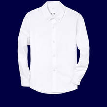Camisas sociais para meninos, uniforme escolar de algodão branco para adolescentes roupas de 14 anos 2024 - compre barato