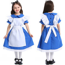 Детское голубое платье для девочек «Алиса в стране чудес», «Лолита», Детские карнавальные костюмы для вечеринки в честь Дня Рождения 2024 - купить недорого