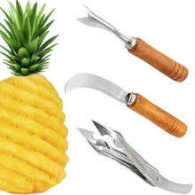 Juego de 3 unidades de pelador de piña, cortador de acero inoxidable para fruta, plátano, cuchillo, rebanador de núcleo, accesorios de cocina, herramienta para frutas 2024 - compra barato