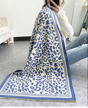 Bufanda de Cachemira con estampado de leopardo para mujer, chales suaves y gruesos, de lujo, de moda, Invierno 2024 - compra barato