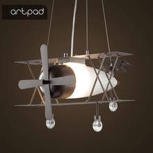 Artpad-lámpara colgante de hierro estilo Retro Industrial Americano para niños, lámpara led de 30W para comedor, habitación de niños, avión 2024 - compra barato