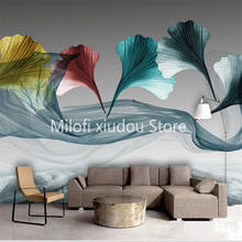Milofi custom 3D wallpaper mural ginkgo leaf line high-end living room bedroom background wall decoration painting wallpaper 2024 - buy cheap