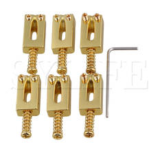 6 x Metal Tremolo Bridge Saddles Set for Electric Guitar 32mm Golden 2024 - buy cheap