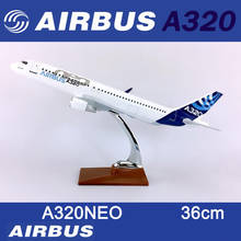 1/150 scale collectible 36CM Airbus A320NEO airplane model toys airlines aircraft aviation diecast resin plane gifts for kids 2024 - buy cheap