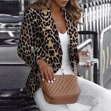 Leopard Print Women Long Sleeve Female's Suit Casual Ladies Top One Buttoned Slim Fit Jacket Coat Open Stitch Overcoat 2024 - buy cheap