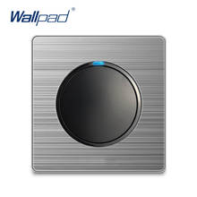 Wallpad 1 Gang 2 Way настенный светильник переключатель случайный щелчок кнопка с Светодиодный индикатор панель из нержавеющей стали для дома 2024 - купить недорого