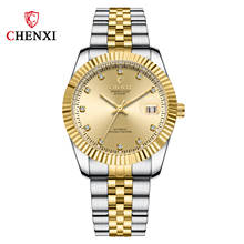 Relógio mecânico masculino, relógio impermeável de aço inoxidável luxuoso dourado com calendário para mergulho 2024 - compre barato