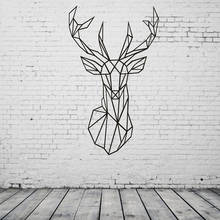 Geometric Style Elk Wall Stickers Home Decoration For Kids Baby Room Fridge Living Room Art Decals Peel & Stick Vinyl Wallpaper 2024 - buy cheap