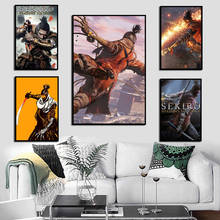 Sekiro sombras morrer duas vezes popular videogame poster hd impressão em tela pintura da parede arte sala de estar decoração casa 2024 - compre barato