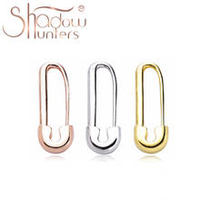 SHADOWHUNTERS Wholesale 925 Sterling Silver Paper Safety Pin Huggie Hoop Earrings For Women Silver 925 Jewelry Hot Sale Piercing 2024 - buy cheap