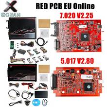 Newest KESS KTAG 4LED Red PCB V7.020 SW V2.25 EU Version Unlimited Token V5.017 V2.80 Multi-Language Online Version 7.020 5.017 2024 - buy cheap