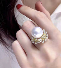 Anillo de Plata de Ley 925 con forma de flor, accesorio ajustable, accesorio para perlas 2024 - compra barato
