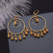 Ethiopia Luxury Gold Color Dubai Earrings  Women Hollow  Vintage Bride Wedding Earrings tassel jewelry  Party 2024 - buy cheap