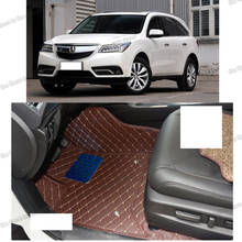 Lsrtw2017 Leather Car Floor Mats for Acura Mdx 2014 2015 2016 2017 2018 2019 2020 Accessories Styling Sticker 7 Seats 3 Rows 2024 - buy cheap