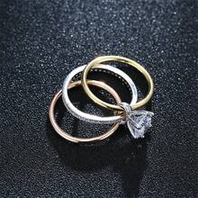ЦИРКОНИЕВЫЕ кольца для женщин трехслойные в одном кольцо Стразы ювелирные изделия Аксессуары женские модные украшения на пальцы 2024 - купить недорого