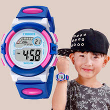 Силиконовые детские часы для мальчиков и девочек, цифровые детские часы, круглые светодиодные электронные спортивные водонепроницаемые наручные часы, часы, Montre 2024 - купить недорого