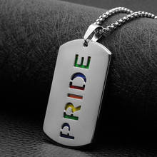 Collar LGBT de acero inoxidable para hombres y mujeres, colgante con etiqueta de perro del orgullo Gay, arcoíris, joyería de demostración para desfile lésbico 2024 - compra barato