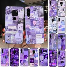 Amor roxo arte estética feminino caso de telefone para huawei honra 7a 8x 9 10 20 lite 10i 20i 7c 8c 5a 8a honor play 9x pro companheiro 20 lite 2024 - compre barato