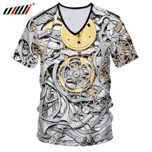 UJWI-Camiseta con cuello en V unisex, ropa Punk, Tops mecánicos, camisetas para mujer/hombre, camiseta divertida en 3d, Camiseta estampada de gran tamaño 2024 - compra barato