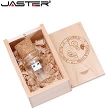 JASTER USB 2,0, новинка, флеш-накопитель для карт памяти, стеклянный флеш-накопитель из дерева, 4 ГБ, 16 ГБ, 32 ГБ, 64 ГБ, 1 шт., бесплатный логотип 2024 - купить недорого