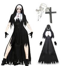 Halloween Nun Cosplay Costume Women Black Vampire Fantasy Dress Terror Sister Party Disguise Female Fancy For Adults 2024 - buy cheap