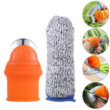 Protector de silicona para Cuchillo de dedo, Protector de cuchillo para cosechadora de verduras, tijeras de hoja para plantas, funda de dedo resistente a Cortes, 2 unids/set por juego 2024 - compra barato