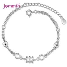 Pulsera de plata S925 para mujer y niña, brazalete ajustable de alta calidad con abalorio para la cintura pequeña 2024 - compra barato