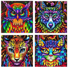 Kexinzu pintura completa com diamante animal, 5d, coruja, gato, leopardo, ponto cruz, decoração para casa 2024 - compre barato