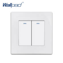 Nova Chegada 2 Wallpad Luxo Branco Wall Light Switch Rocker Switch Gang Intermediário 10A AC110 ~ 250V Painel PC