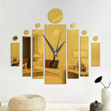 Mirror Wall Clock Stickers DIY Rectangular 3D Stereo Mute Clock Wall Stickers for Home Decoration DIN889 2024 - buy cheap