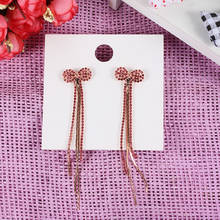 Banquet Engagement Earrings Give Girlfriend Birthday Gifts Women Earrings Fashion Charm Zircon Tassel Bowknot Earrings 2024 - buy cheap