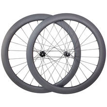 700c 55mm asymmetric clincher tubeless road disc carbon wheels 25mm U shape straight pull wheelset 12X100 12X142 HG 11s XDR 12s 2024 - buy cheap