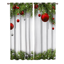 Cortinas de árbol de Navidad para ventana, cortina de tela para sala de estar, cortinas para el hogar, dormitorio 2024 - compra barato