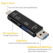 INIOICZMT Type C&Micro USB & USB 3 In 1 OTG Card Reader High-speed Universal OTG TF/USB for Android Computer Extension Headers 2024 - buy cheap