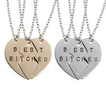 3-piece Best Friend Pendant Necklace Heart-shaped Broken Heart Elegant Girl Good Friend Series BFF Friendship   Jewelry Gift 2024 - buy cheap
