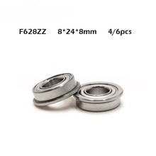 4/6 pçs F628-2Z f628zz f628zz f628 zz flangeado rolamentos rígidos de esferas 8x24x8mm frete grátis para impressora 3d 2024 - compre barato