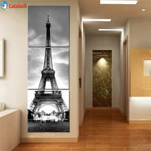 Pintura de diamantes DIY, paisaje Natural, blanco y negro, torre de París, bordado de diamantes, punto de cruz, hecho a mano, Hobby3pcs 2024 - compra barato