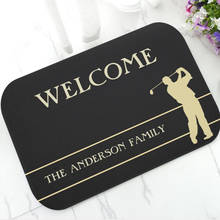 Novelty Black Silhouette Golf Golfer Welcome Doormat Personalised Golf Door Mat Rug Carpet for Kitchen Non Slip  Home Decor Gift 2024 - buy cheap