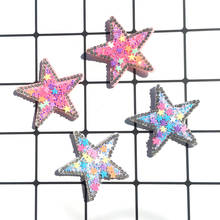 10Pcs 4.5CM Pink Blue Stra Shapesequins Rhinestone Patch Applique For Clothes Bags Decoration Sewing Garments Accessories 2024 - buy cheap