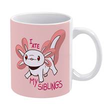 Axolotl bebê branco caneca 11oz engraçado cerâmica café chá leite copos axolotl peixe animal bonito rosa adorável anfíbio cutie 2024 - compre barato