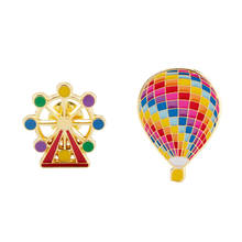 New Fashion Ferris Wheel Pins Aesthetic Hot Air Balloon Brooch значки Shirt Bag Lapel Badge Enamel Pin for Gift 2024 - buy cheap