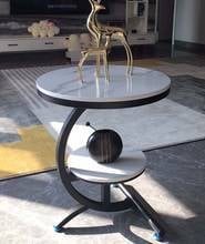 Luxury Two Layer Marble Coffee Table Corner Table Creative Movable Small Round Table Golden Black Frame Home Furniture 2024 - buy cheap