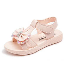 summer Casual Butterfly-knot Non-slip Soft Kid Toddler Baby Shoes Korean Little Children's Girls Princess Open Toe Beach Sandals 2024 - buy cheap