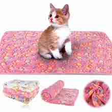 Pet Mat S/L Large Dog Paw Print Coral Fleece Soft Blanket Bed Mat Winter Warming Pet Dog Cat Pad Mattress Pet Supplies 2024 - buy cheap