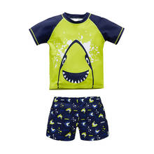 2021 Kids Boy Swimsuit Short Sleeve Summer Surf Suit Toddler Children Beach Bathing Swimwear Clothes Set 2024 - buy cheap