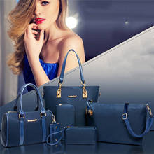 New 6 Pcs/Set Women Composite Bags PU Leather Diamond Lattice Print Women Handbag Shoulder Bag Wallets Purse Key Bag Set 2024 - buy cheap