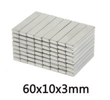 2 ~ 100PCS60x10x3 N35 квадрат лист магнит мощный полоса магниты 60x10x3 мм NdFeB сильные неодимовые магниты 60*10*3 мм блок магнит 2024 - купить недорого