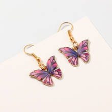 Pendientes colgantes de mariposa para Mujer, versión coreana, aretes de gota acrílica de Color a la moda, joyería Bohemia romántica para Mujer 2024 - compra barato