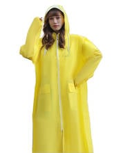 EVA Clear Raincoat Women Long Yellow Transparent Rain Coat Riding Electric Bicycle Adult Rain Poncho Plastic Coat Rainwear Gift 2024 - buy cheap