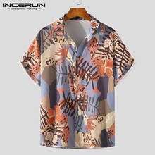 Men Short Sleeve Lapel Camisa INCERUN Fashion Printed Shirts Summer Hawaiian Beach Blouse Man Causal Floral Button Shirts S-3XL 2024 - buy cheap